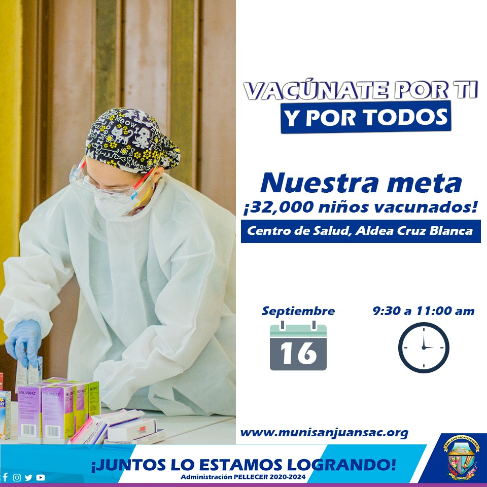 Jornada de vacunación en el Municipio de San Juan Sacatepéquez.