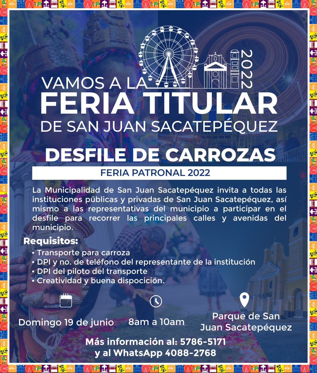 Convocatoria Desfile de Carrozas, Feria Patronal 2022
