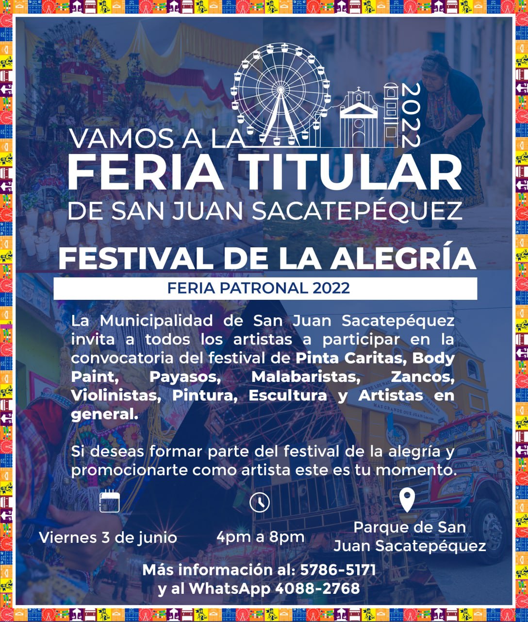 Convocatoria Festival de la Alegría, Feria Patronal 2022