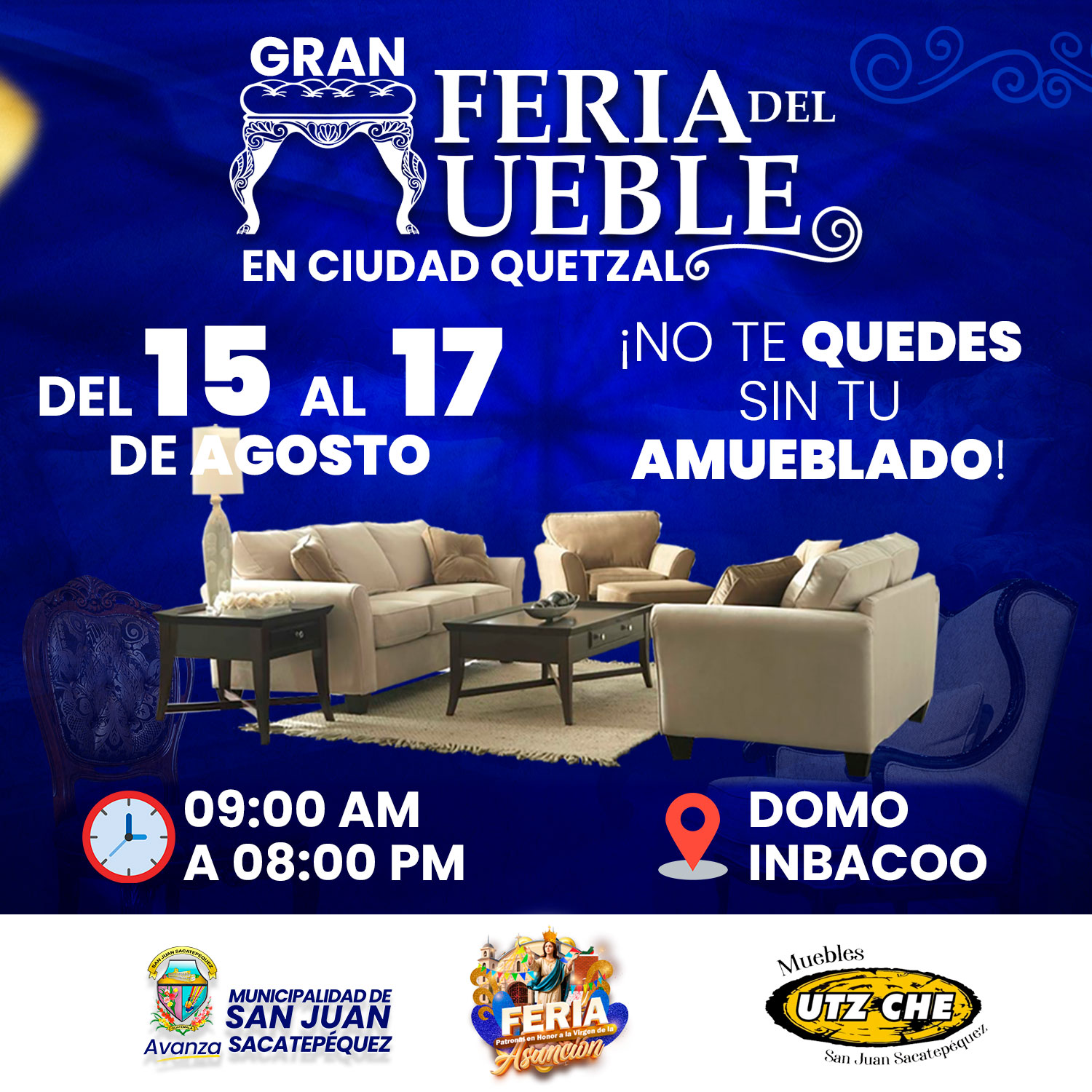 Gran Feria del Mueble en Ciudad Quetzal: del 15 al 17 de agosto en el Domo INBACOO